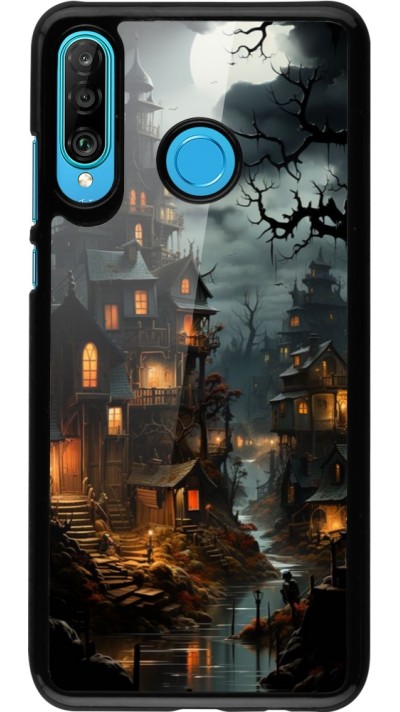 Huawei P30 Lite Case Hülle - Halloween 2024 scary town