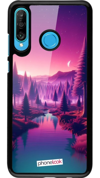 Coque Huawei P30 Lite - Paysage Violet-Rose