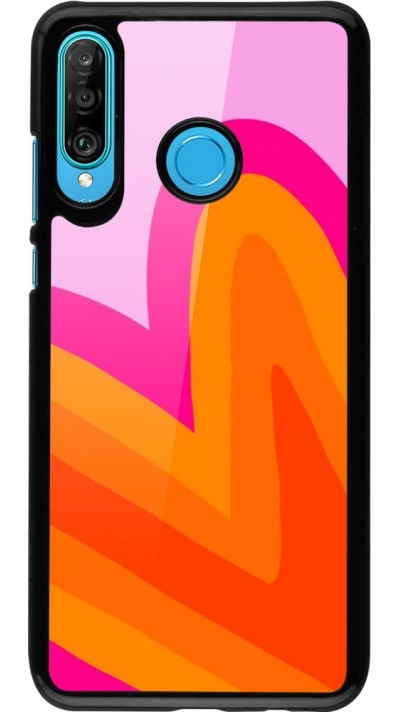 Coque Huawei P30 Lite - Valentine 2024 heart gradient