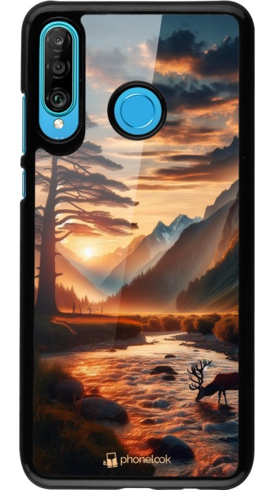 Coque Huawei P30 Lite - Valley Sunset Deer Tree