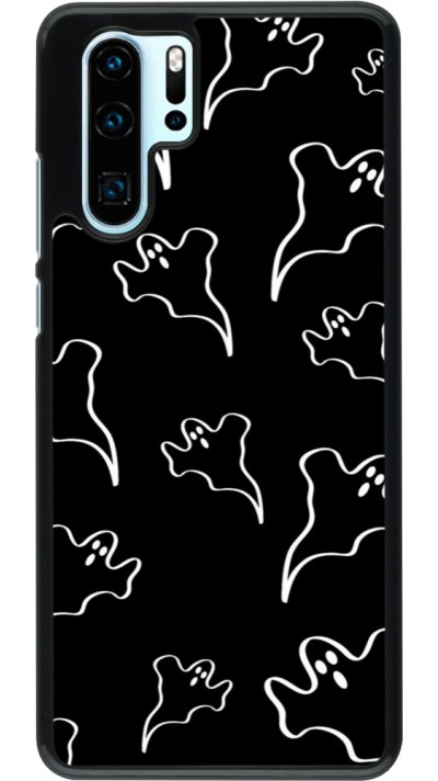 Huawei P30 Pro Case Hülle - Halloween 2024 black and white ghosts