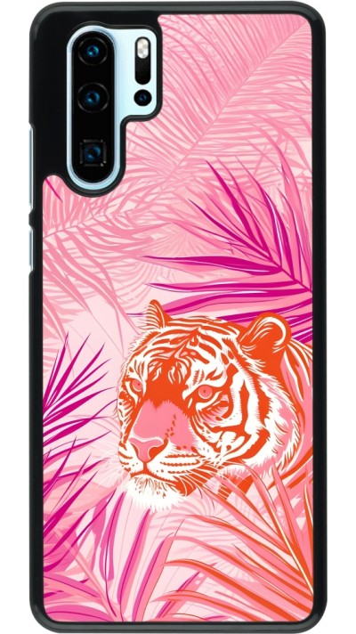 Coque Huawei P30 Pro - Tigre palmiers roses