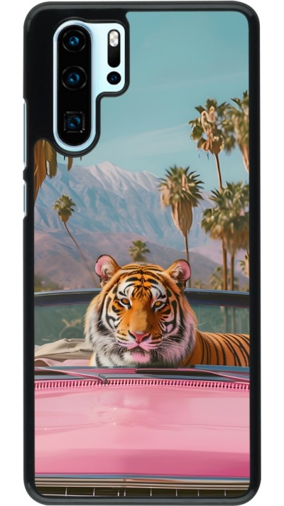 Coque Huawei P30 Pro - Tigre voiture rose