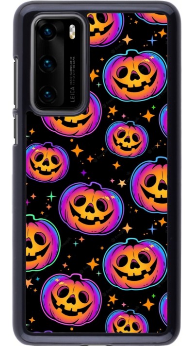 Huawei P40 Case Hülle - Halloween 2024 rainbow pumpkins