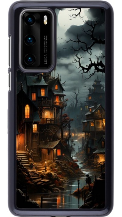 Huawei P40 Case Hülle - Halloween 2024 scary town