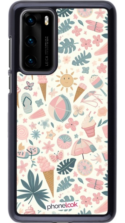 Coque Huawei P40 - Summer Pink Pattern