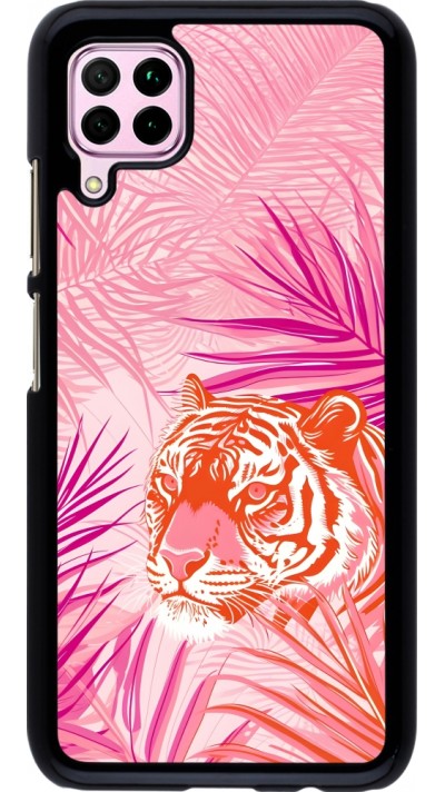 Coque Huawei P40 Lite - Tigre palmiers roses