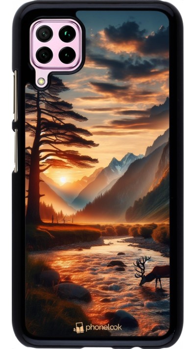 Coque Huawei P40 Lite - Valley Sunset Deer Tree