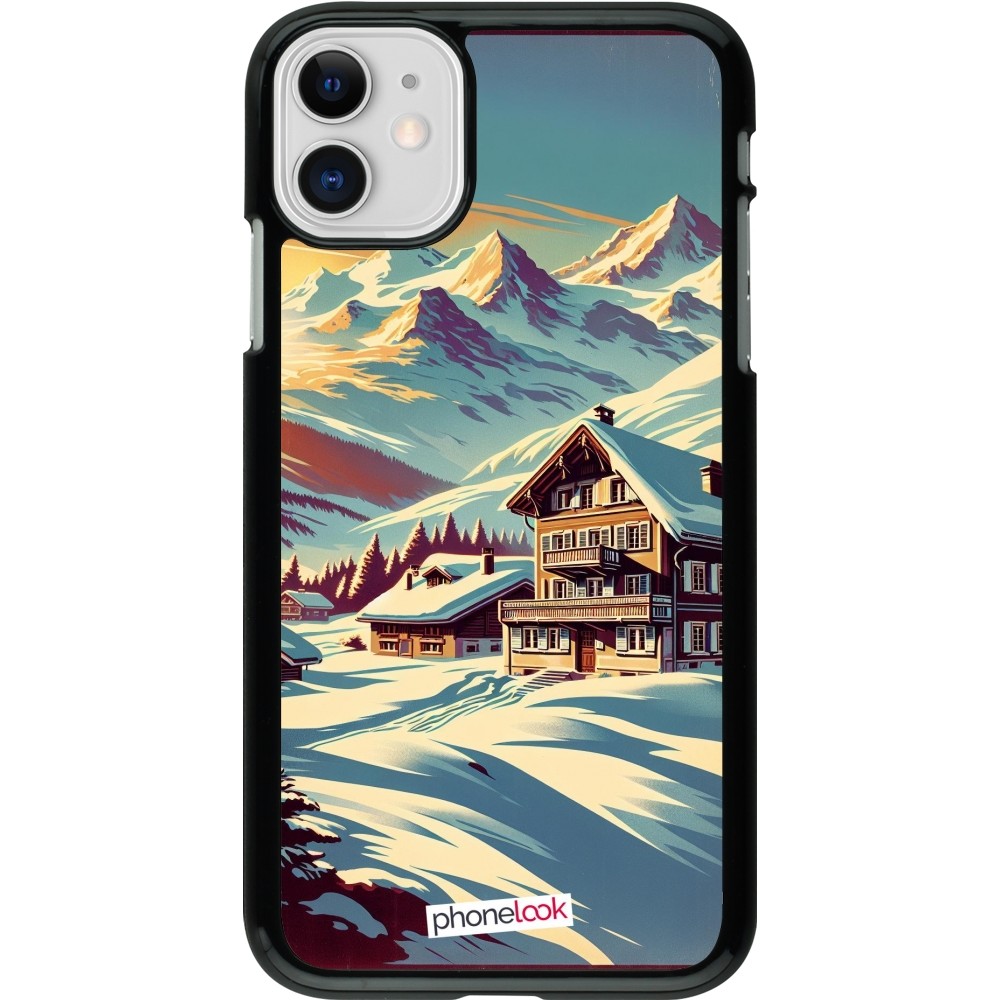 iPhone 11 Case Hülle - Chalet Berg verschneit