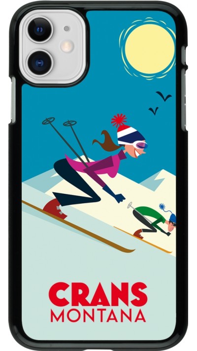 iPhone 11 Case Hülle - Crans-Montana Ski Downhill