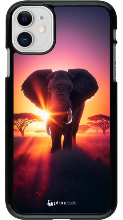 iPhone 11 Case Hülle - Elefant Sonnenaufgang Schönheit