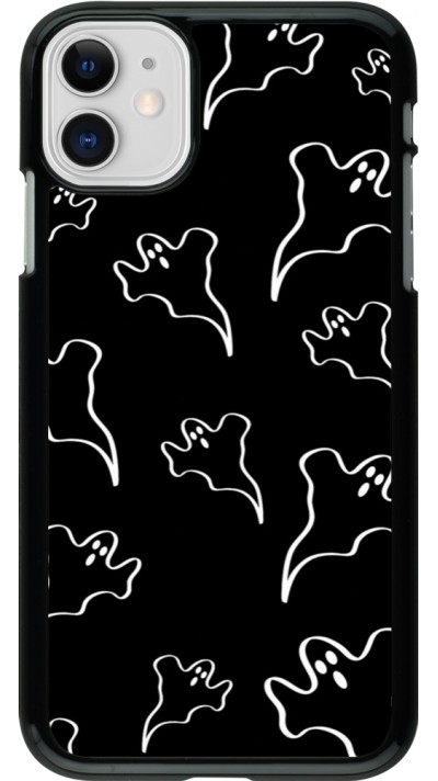 iPhone 11 Case Hülle - Halloween 2024 black and white ghosts