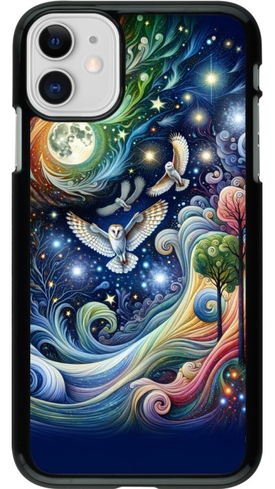 iPhone 11 Case Hülle - Fliegender Blumen-Eule