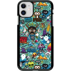 iPhone 11 Case Hülle - Mixed Cartoons Turquoise