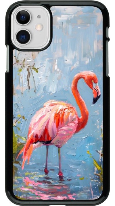 iPhone 11 Case Hülle - Paint Flamingo