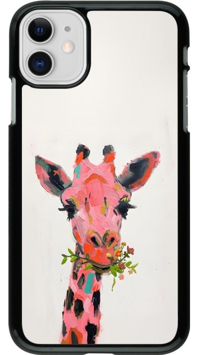 iPhone 11 Case Hülle - Pink Girafe Paint