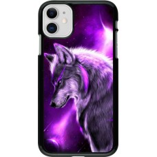 Hülle iPhone 11 - Purple Sky Wolf