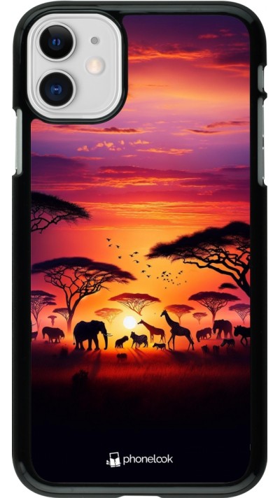 iPhone 11 Case Hülle - Safari Sonnenuntergang Wildtiere