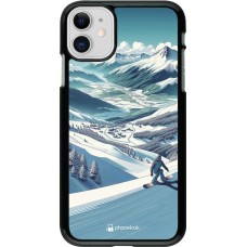 iPhone 11 Case Hülle - Snowboarder Berg