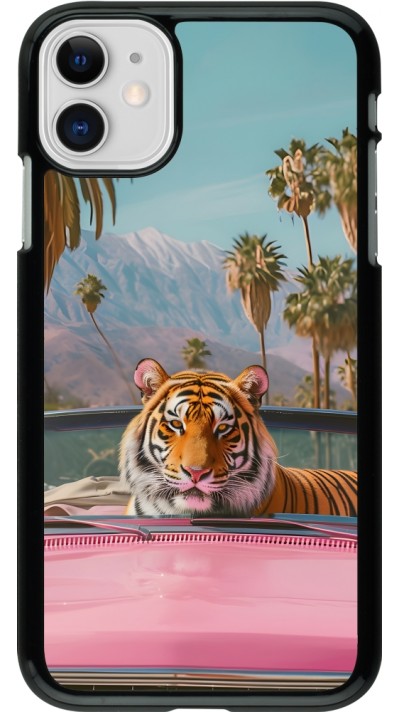 iPhone 11 Case Hülle - Tiger Auto rosa