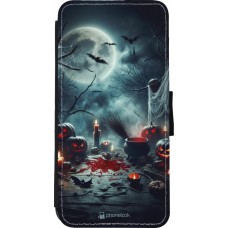 iPhone 11 Case Hülle - Wallet schwarz Halloween 2024 Dunkler Mond