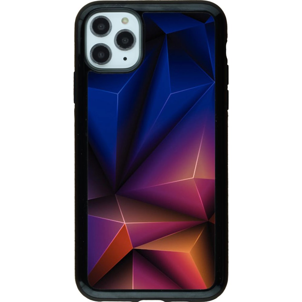 Hülle iPhone 11 Pro Max - Hybrid Armor schwarz Abstract Triangles 