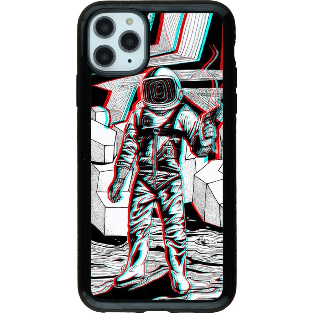 Hülle iPhone 11 Pro Max - Hybrid Armor schwarz Anaglyph Astronaut