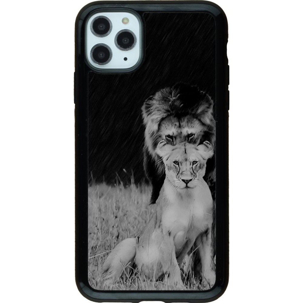 Hülle iPhone 11 Pro Max - Hybrid Armor schwarz Angry lions