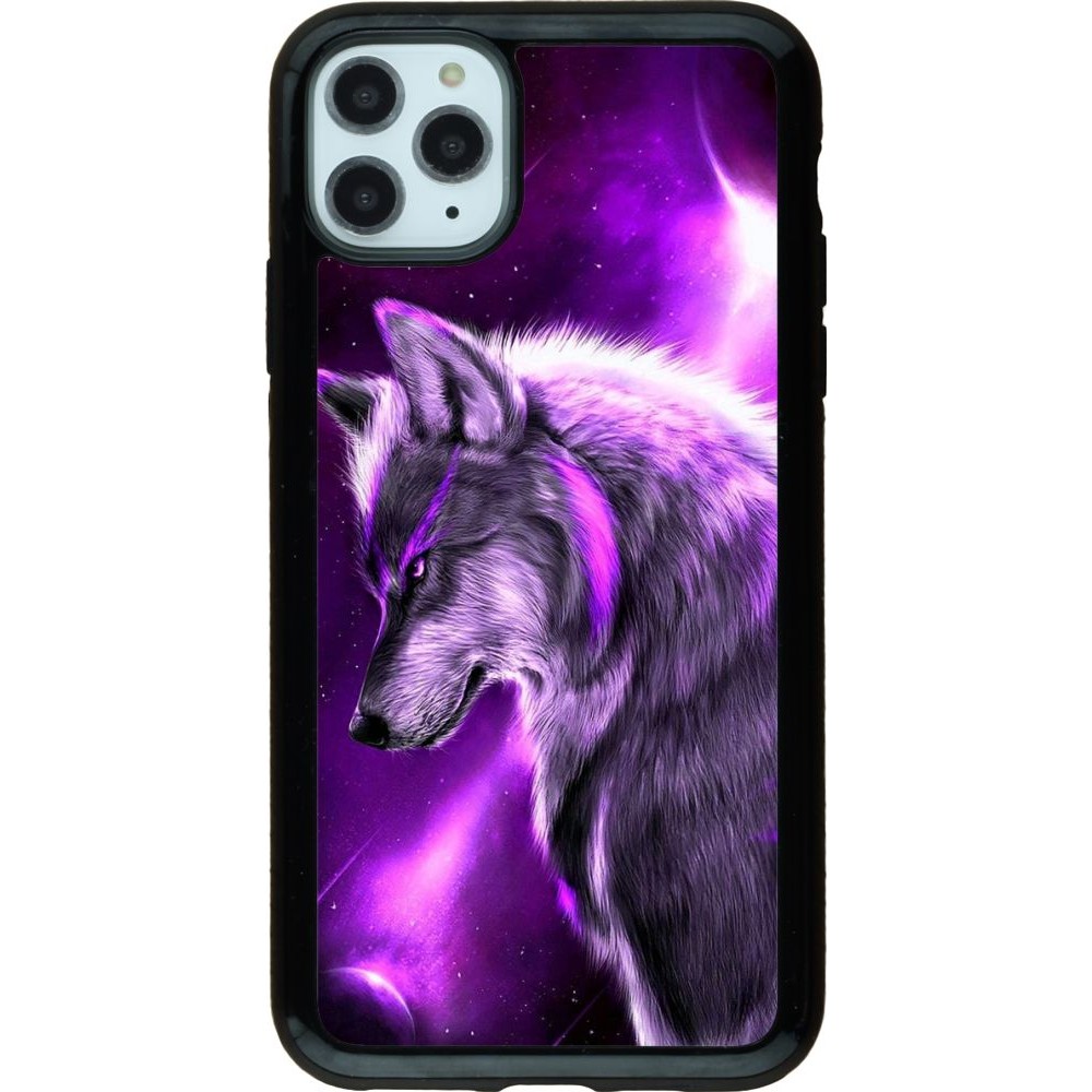 Hülle iPhone 11 Pro Max - Hybrid Armor schwarz Purple Sky Wolf