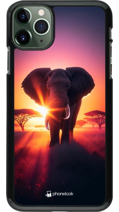 iPhone 11 Pro Max Case Hülle - Elefant Sonnenaufgang Schönheit