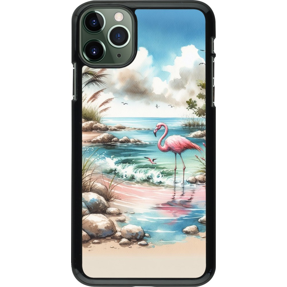 iPhone 11 Pro Max Case Hülle - Flamingo Aquarell