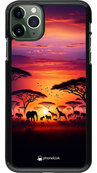 iPhone 11 Pro Max Case Hülle - Safari Sonnenuntergang Wildtiere