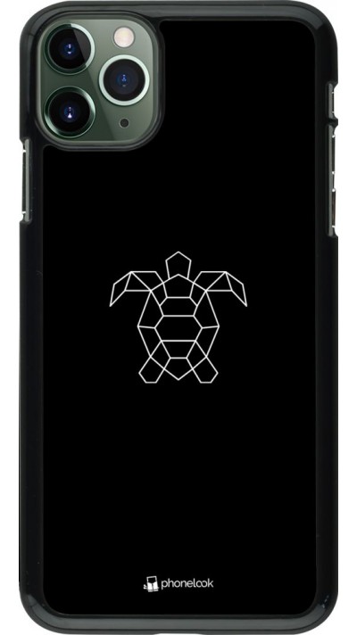 Hülle iPhone 11 Pro Max - Turtles lines on black