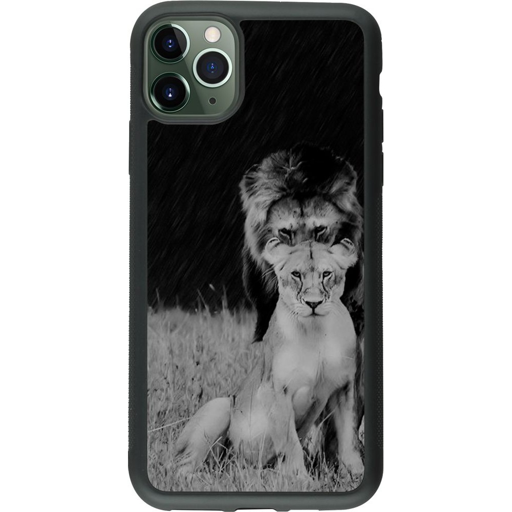 Hülle iPhone 11 Pro Max - Silikon schwarz Angry lions