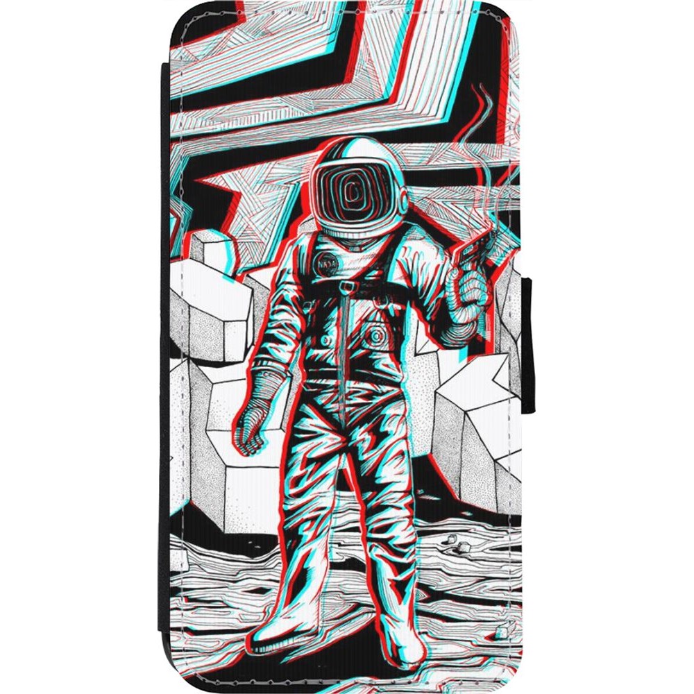 Hülle iPhone 11 Pro Max - Wallet schwarz Anaglyph Astronaut