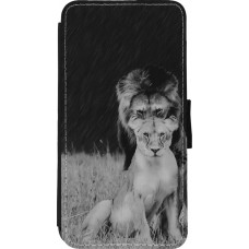 Hülle iPhone 11 Pro Max - Wallet schwarz Angry lions