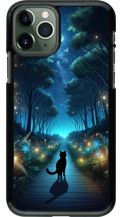 iPhone 11 Pro Case Hülle - Schwarze Katze Spaziergang