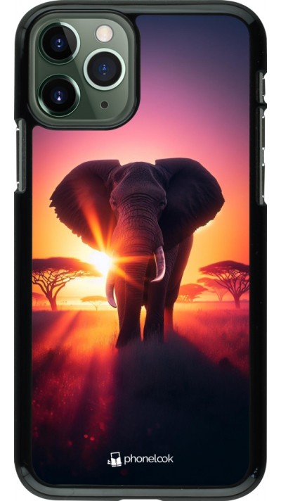 iPhone 11 Pro Case Hülle - Elefant Sonnenaufgang Schönheit