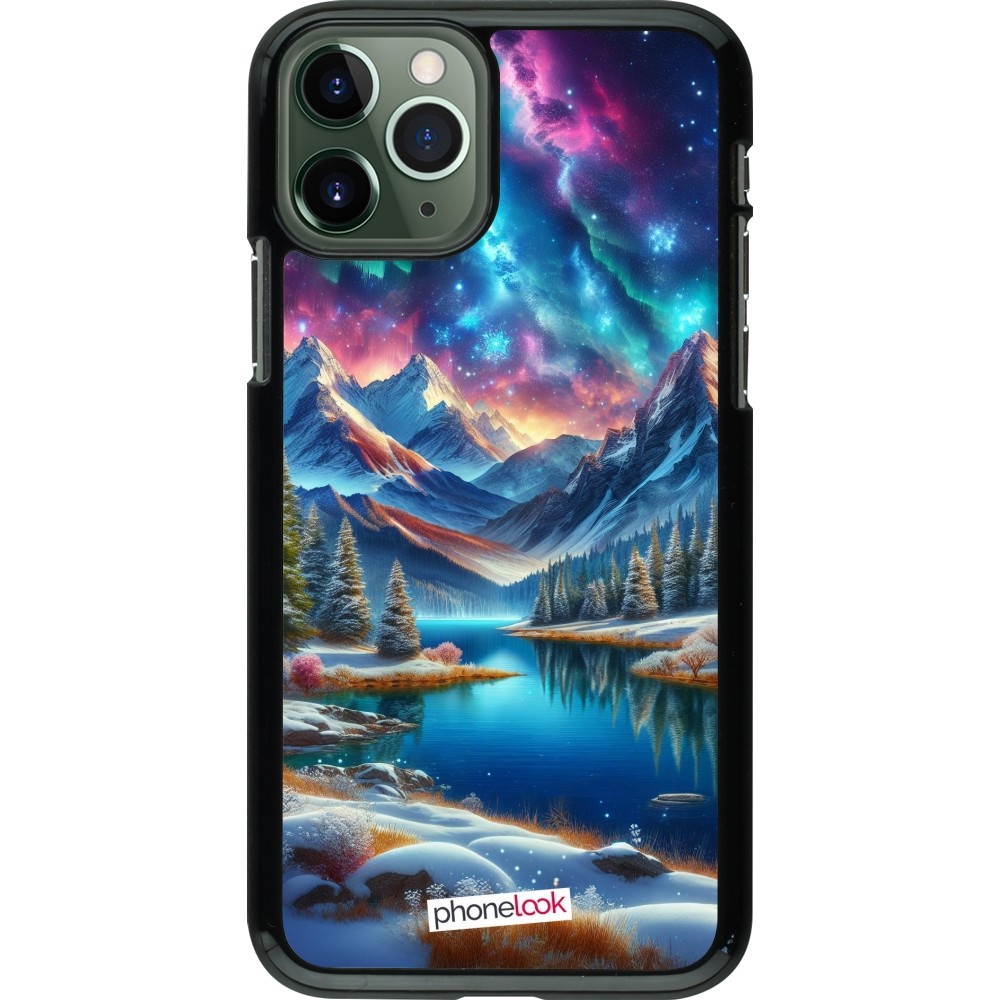 iPhone 11 Pro Case Hülle - Fantasiebergsee Himmel Sterne