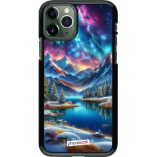 iPhone 11 Pro Case Hülle - Fantasiebergsee Himmel Sterne