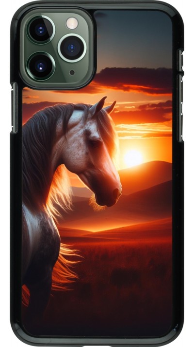 iPhone 11 Pro Case Hülle - Majestätischer Sonnenuntergang Pferd