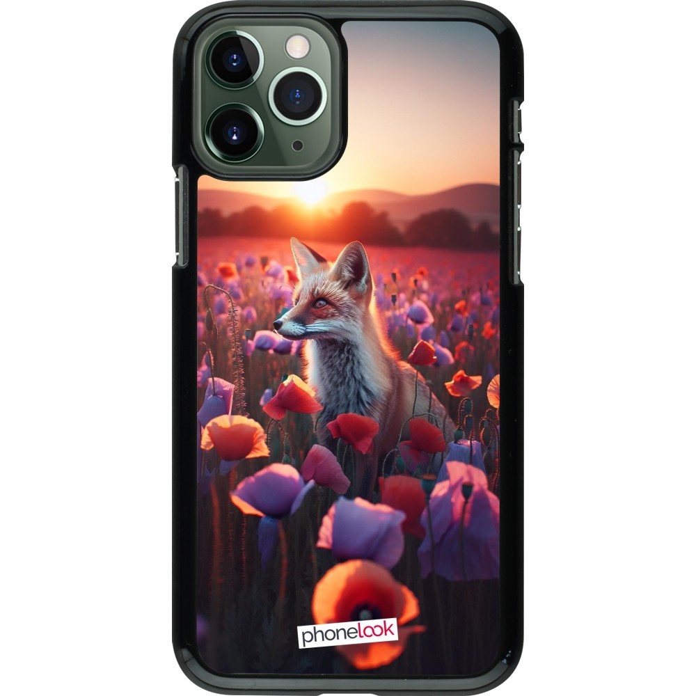 iPhone 11 Pro Case Hülle - Purpurroter Fuchs bei Dammerung