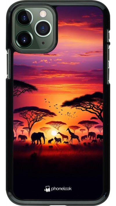 iPhone 11 Pro Case Hülle - Safari Sonnenuntergang Wildtiere