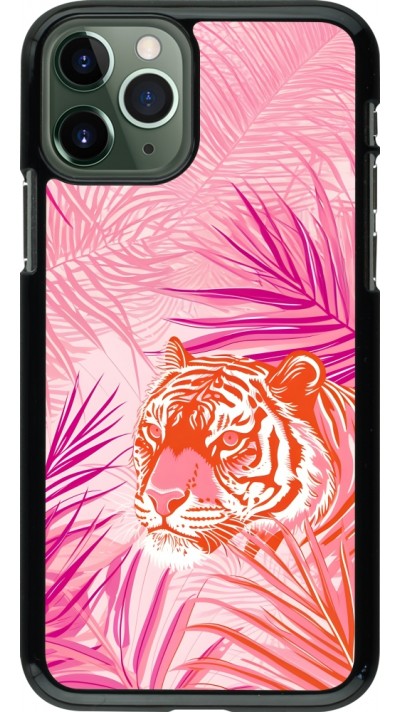 iPhone 11 Pro Case Hülle - Tiger Palmen rosa