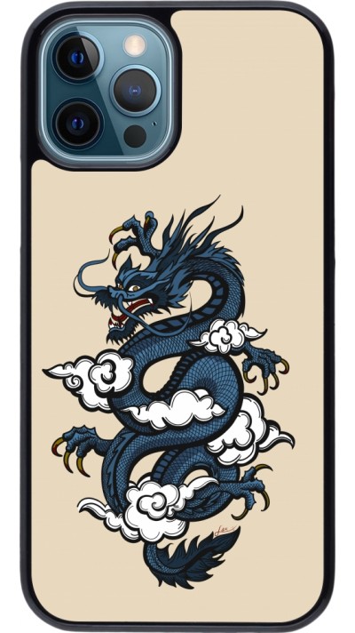 iPhone 12 / 12 Pro Case Hülle - Blue Dragon Tattoo