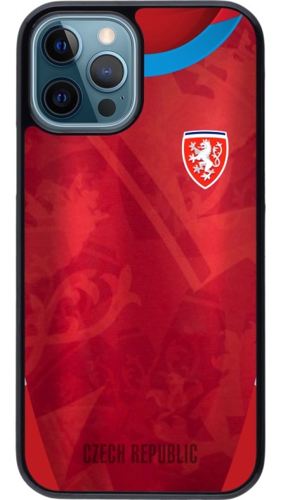 Coque iPhone 12 / 12 Pro - Maillot de football République Tchèque personnalisable