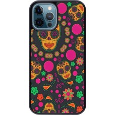 iPhone 12 / 12 Pro Case Hülle - Halloween 22 colorful mexican skulls