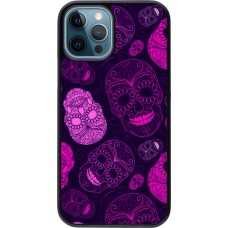 iPhone 12 / 12 Pro Case Hülle - Halloween 2023 pink skulls