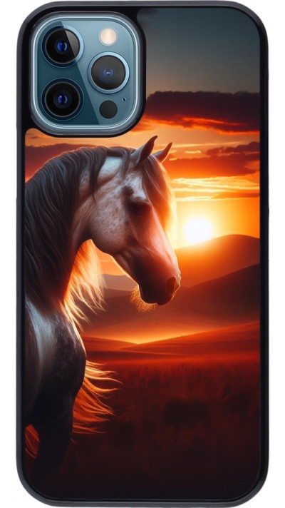 iPhone 12 / 12 Pro Case Hülle - Majestätischer Sonnenuntergang Pferd