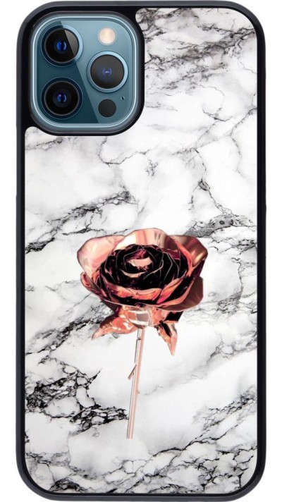 Hülle iPhone 12 / 12 Pro - Marble Rose Gold